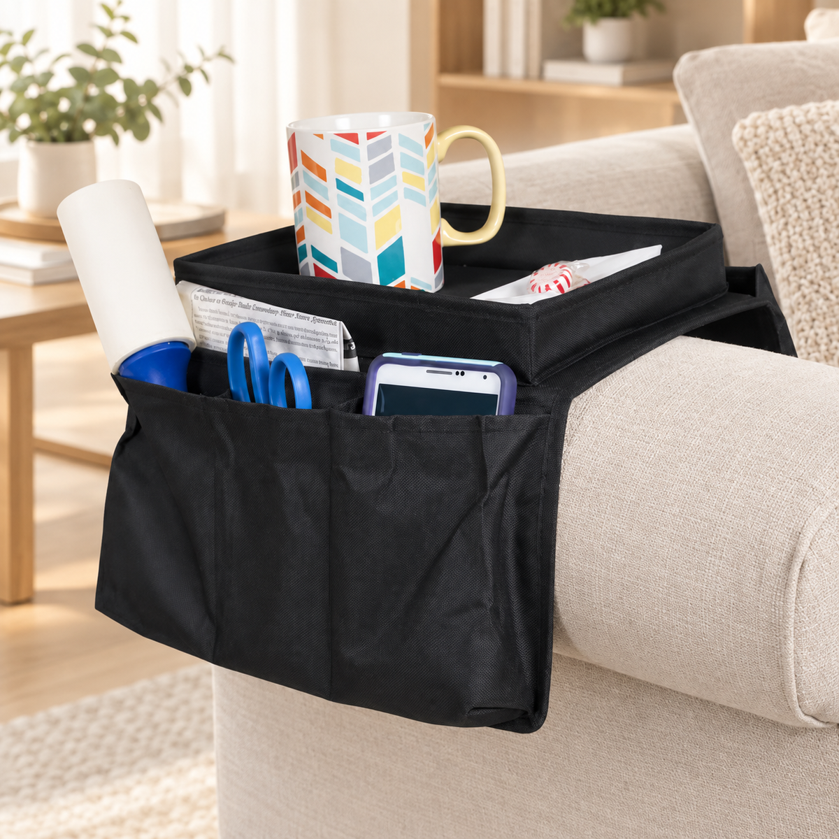 6-Pocket Sofa Armrest Organizer