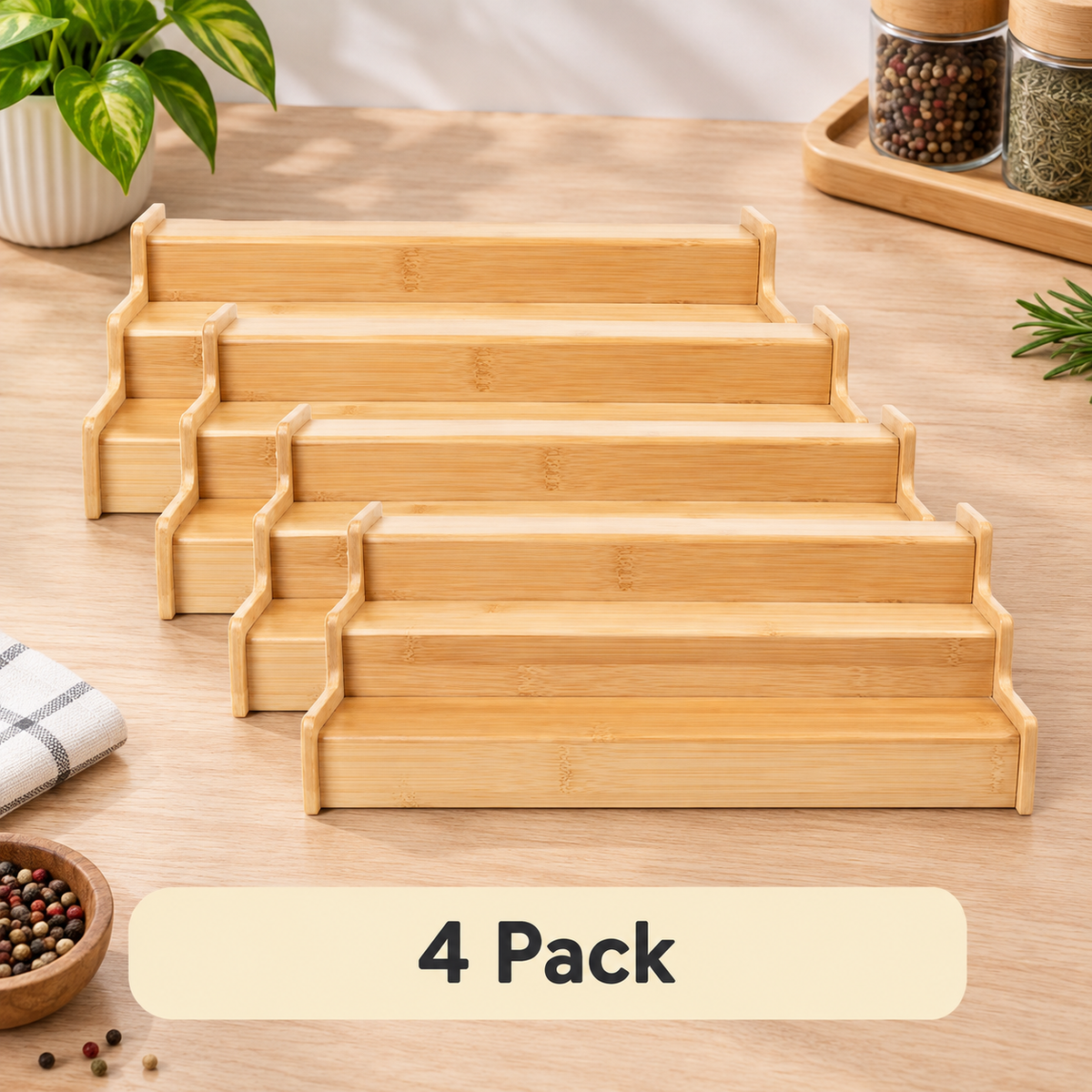 Expandable Bamboo 3-Tier Organizer