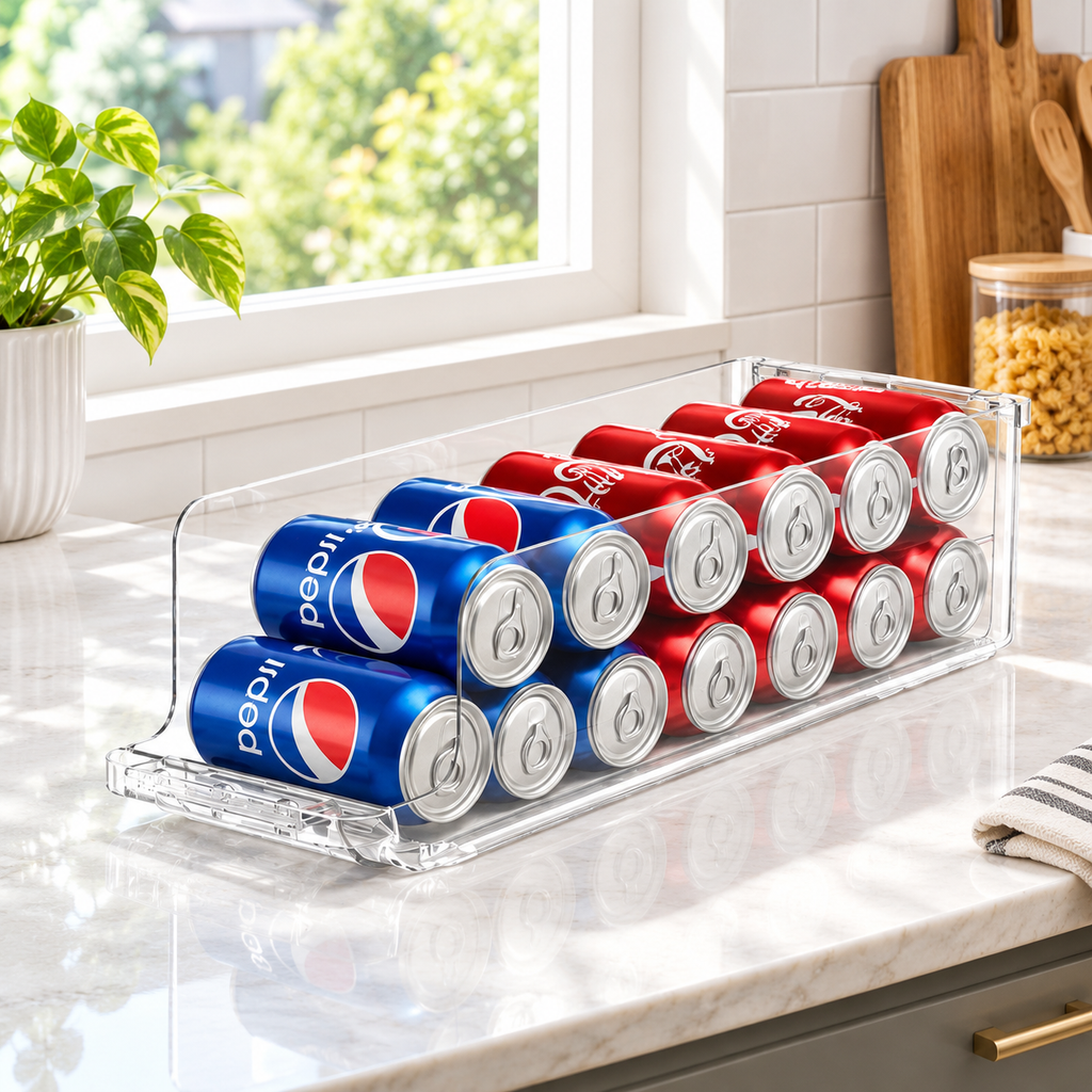 Expandable Clear Fridge Drink Organizer