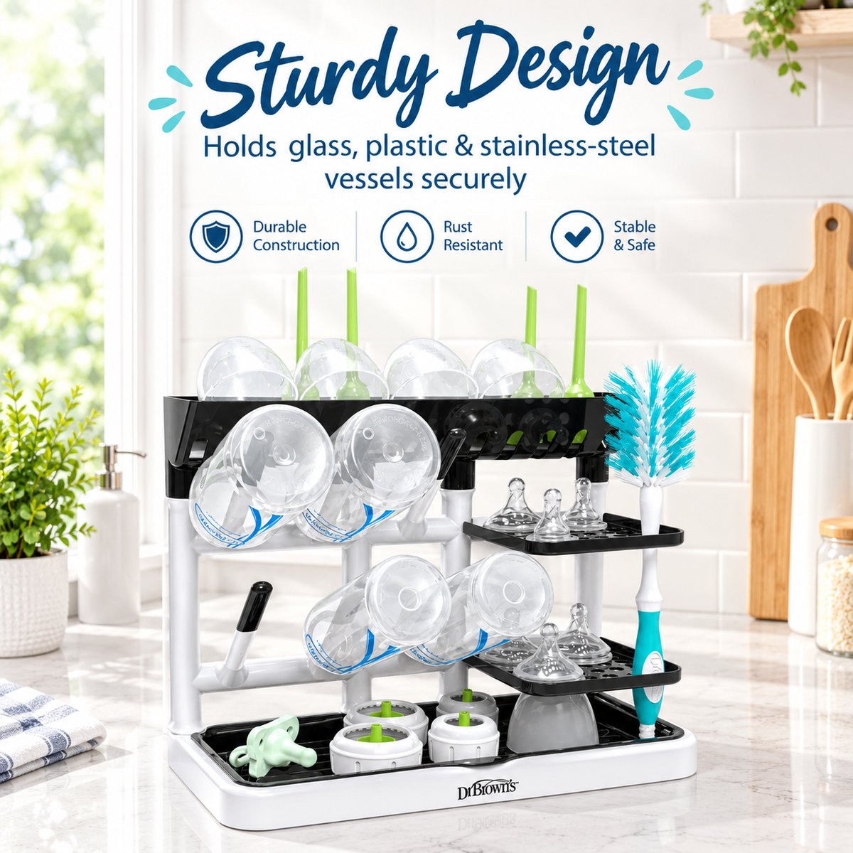 2-Pack Vertical Bottle Drying Rack